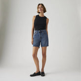 501® Mid Thigh Women's Shorts - Broken Midnight - Dark Wash