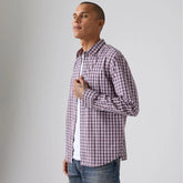 Sunset One Pocket Standard Fit Poplin Shirt - Yahya Plaid Dress Blues Poplin - Multi-Color