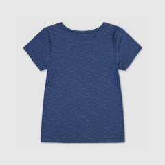 Jacquard Knit Top Big Girls 7-16 - Navy - Blue