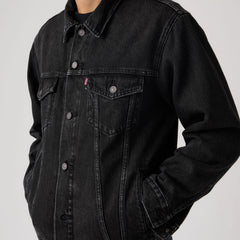 Relaxed Fit Trucker Jacket - At Midnight - Black