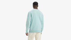 Red Tab Crewneck Sweater - Aquifer - Blue