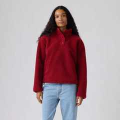 Kasey Sherpa Pullover - Rhythmic Red - Red