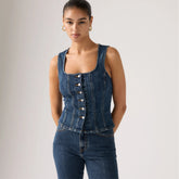 Sculpted Sleeveless Top - As Seen On Tv Top - Dark Wash