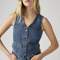 Braided Vest - Big Yikes - Dark Wash