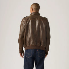 Military Bomber Jacket - Saddle - Brown