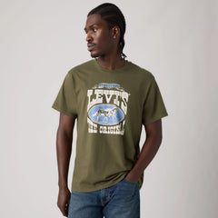 Relaxed Fit Short-Sleeve Graphic T-Shirt - Levis Horse Poster Olive - Green