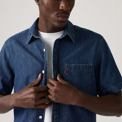 Short-Sleeve Classic One Pocket Standard Fit Shirt - Boone Dark Wash - Dark Wash