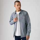 Classic Western Standard Fit Shirt - Roadtrip Stripes - Medium Wash