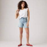 High Rise Baggy Women's Shorts - Far and Wide - Medium Wash