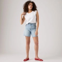 High Rise Baggy Women's Shorts - Far and Wide - Medium Wash