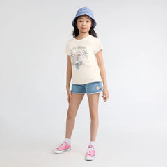 Short Sleeve Mermaid Graphic Tee Big Girls 7-16 - Antique White
