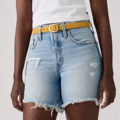 Lux Leather Belt - Raffia - Yellow
