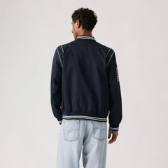 Varsity Patch Bomber - Navy - Blue