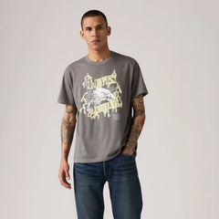 Relaxed Fit Short-Sleeve Graphic T-Shirt - Lightning Eagle Smoked Pearl - Grey