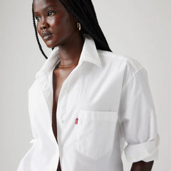 Harlie Boyfriend Button Down Shirt - Bright White
