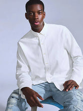 Relaxed Button Down Shirt - Antique White - White