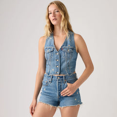 Racer Vest - Bee In The Bonnet Ve - Medium Wash