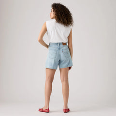 High Rise Baggy Women's Shorts - Far and Wide - Medium Wash