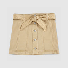 Buttoned Denim Skirt Little Girls 4-6x - Curds and Whey - Beige