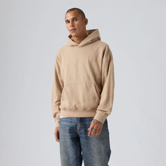 Soft Boxy Garment Dye Hoodie Sweatshirt - White Pepper - White