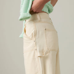 Baggy Dad Utility Women's Shorts - Yeah No Yeah Utility - White