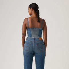 Denim Tube Top - All Over Blue - Medium Wash