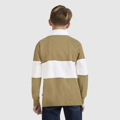 Timeless Rugby Long Sleeve Polo Big Boys 8-20 - Travertine - Brown