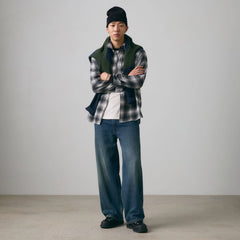 Classic Worker Flannel Overshirt - Scottie Plaid Smoked Pearl - Grey