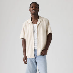 Camp Shirt - Flynt Stripe Pumice Stone - White