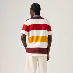 Classic Short-Sleeve Rugby Shirt - Wesley Stripe Egret - Multi-Color