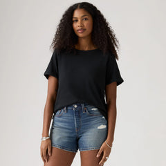 Julie Slub Short-Sleeve Tee - Anthracite Night - Black
