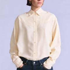 Women's Rider Shirt - Silk Rider Cream Rin - White