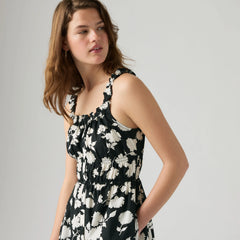 Vera Waisted Mini Dress - Jonna Floral Anthrac - Black