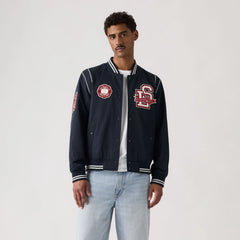 Varsity Patch Bomber - Navy - Blue