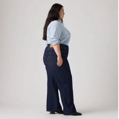 Ribcage Wide Leg Women's Jeans (Plus Size) - Shaded View - Dark Wash
