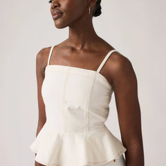 Anderson Flounce Lightweight Top - Truth Slip - White