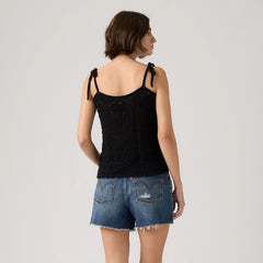 Abbey Tie-Shoulder Sweater Tank Top - Anthracite Night - Black