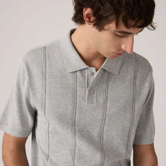Austin Polo Sweater - Mid Tone Grey Heather - Grey