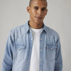 Barstow Western Denim Shirt - Indigo Stonewash - Light Wash