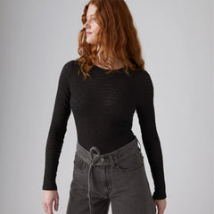 Anika Crewneck Top - Anthracite Night - Black