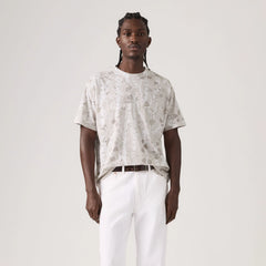 Boxy Short Sleeve T-Shirt - Falke Birch Camo Silvery Tonal - Grey