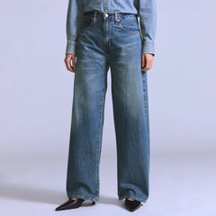 Women's Drop Barrel Jeans - Hinny Made in Japan - Medium Wash