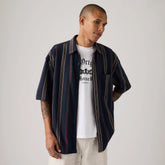 Short-Sleeve Dawson Shirt - Henderson Stripe Navy - Blue
