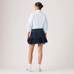 Flounce Mini Lightweight Skirt - Reign Of The Rinse - Dark Wash