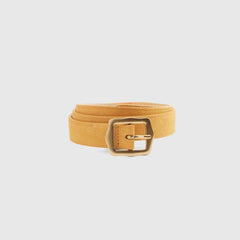 Lux Leather Belt - Raffia - Yellow