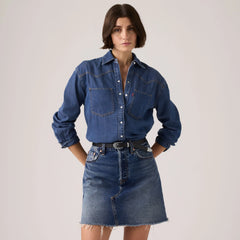 Teodora Western Shirt - Air Space - Dark Wash