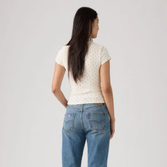 Dry Goods Short Sleeve Tee - Abbey Ditsy Coral Bl - Pink