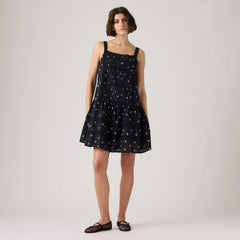 Kate Pintuck Mini Dress - Angela Daisy V3 Anth - Black