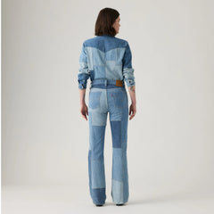 Wedgie Bootcut Patchwork Women's Jeans - Denim On Denim - Multi-Color