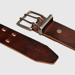 Potrero Double Prong Belt - Seal Brown - Brown